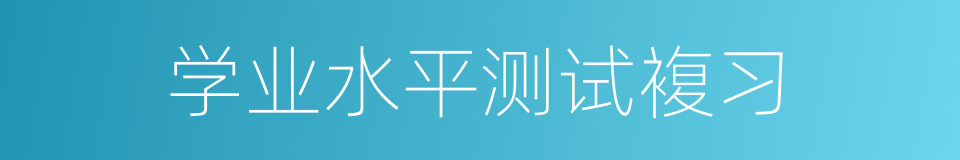 学业水平测试複习的同义词