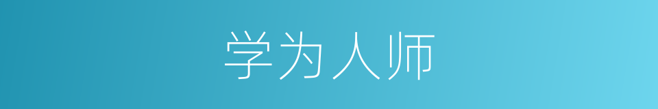 学为人师的同义词