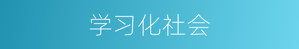 学习化社会的同义词