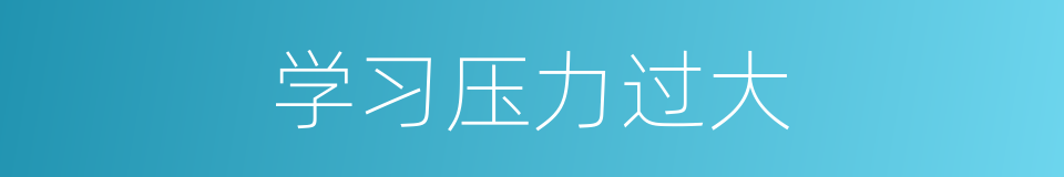 学习压力过大的同义词