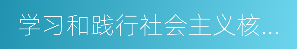 学习和践行社会主义核心价值观的同义词