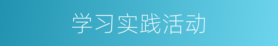学习实践活动的同义词