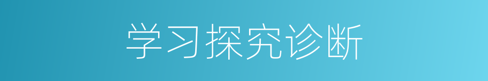 学习探究诊断的同义词