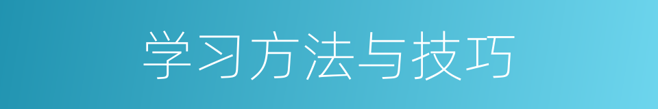 学习方法与技巧的同义词