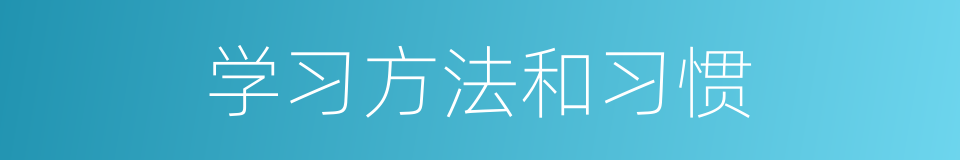 学习方法和习惯的同义词