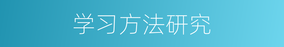 学习方法研究的同义词