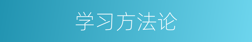 学习方法论的同义词