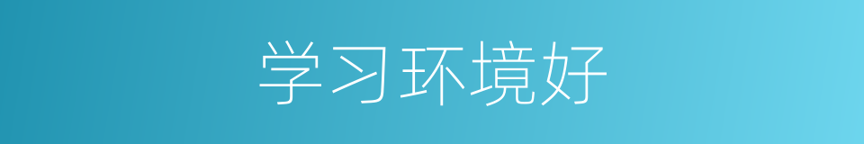 学习环境好的同义词