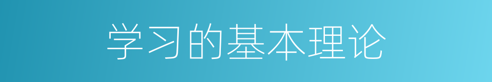 学习的基本理论的同义词