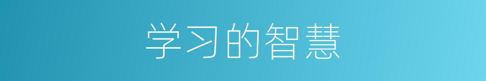 学习的智慧的同义词