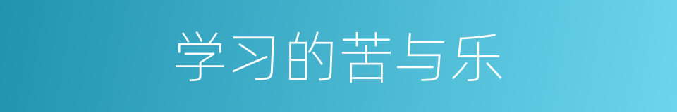 学习的苦与乐的同义词