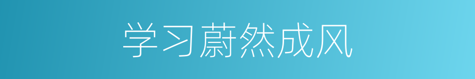 学习蔚然成风的同义词