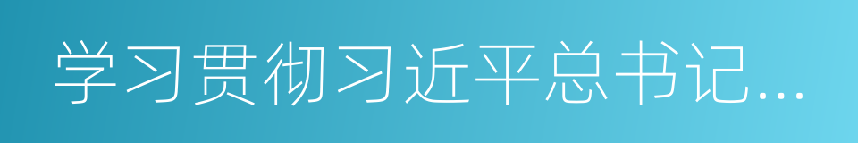 学习贯彻习近平总书记重要讲话精神的同义词