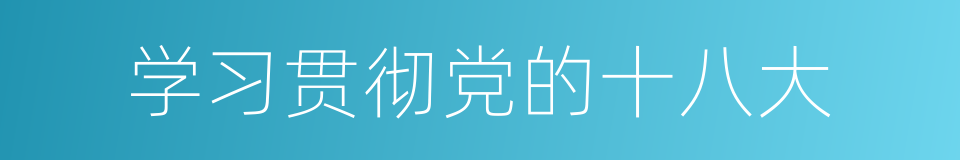 学习贯彻党的十八大的同义词