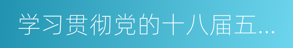 学习贯彻党的十八届五中全会精神的同义词