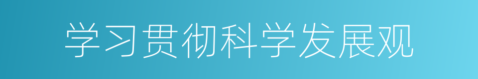 学习贯彻科学发展观的同义词