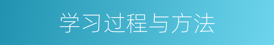 学习过程与方法的同义词