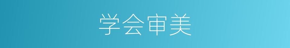 学会审美的同义词
