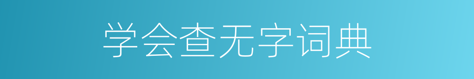 学会查无字词典的同义词