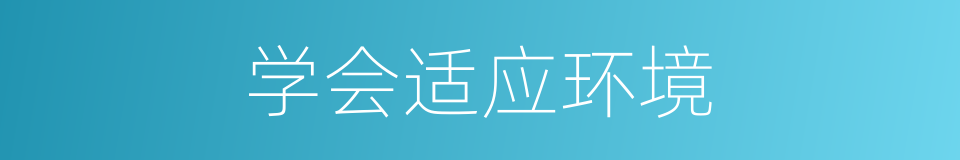 学会适应环境的同义词