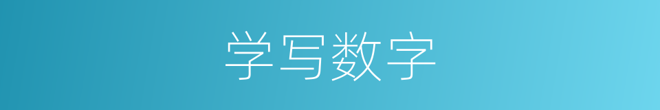 学写数字的同义词
