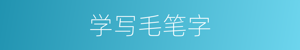 学写毛笔字的同义词