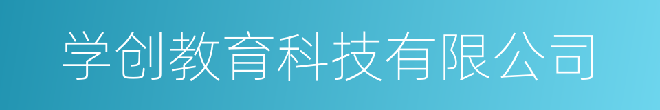 学创教育科技有限公司的同义词