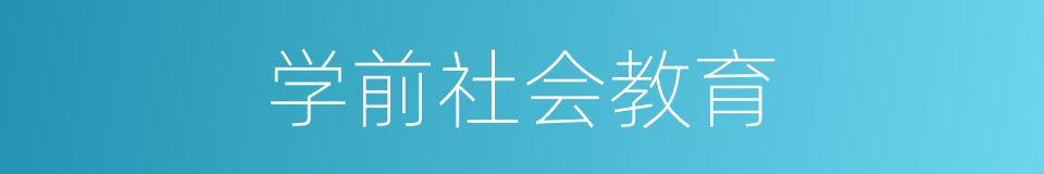 学前社会教育的同义词