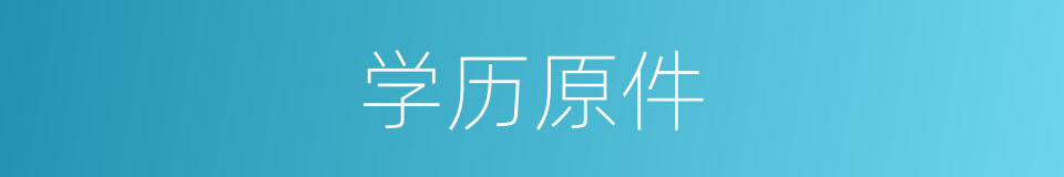 学历原件的同义词