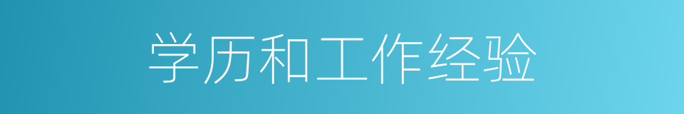 学历和工作经验的同义词