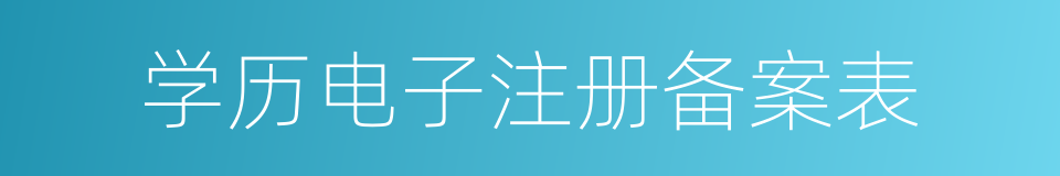 学历电子注册备案表的同义词