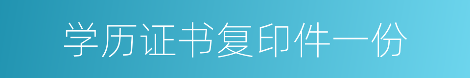 学历证书复印件一份的同义词