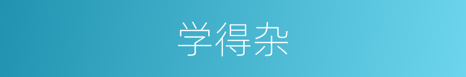 学得杂的同义词