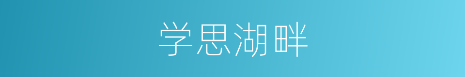 学思湖畔的同义词