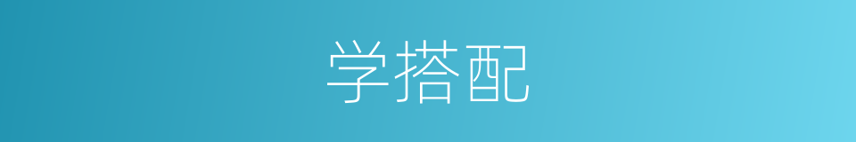 学搭配的同义词