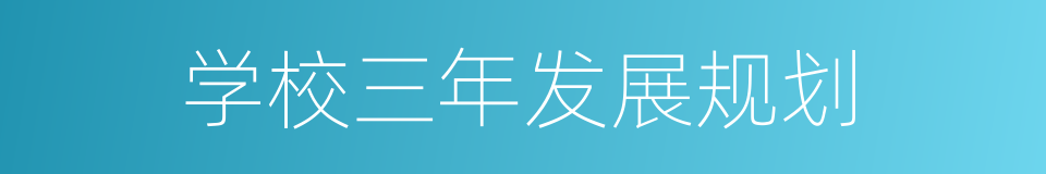 学校三年发展规划的同义词