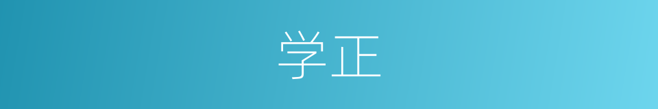 学正的意思