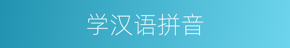 学汉语拼音的意思