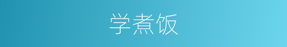 学煮饭的同义词