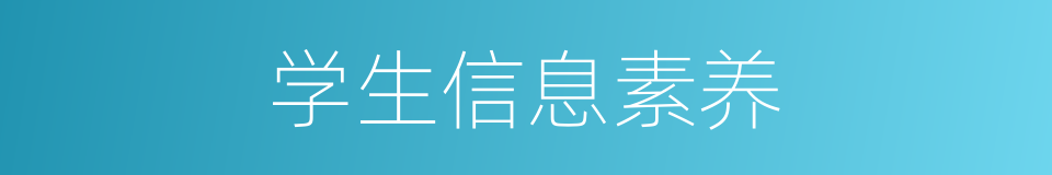 学生信息素养的同义词