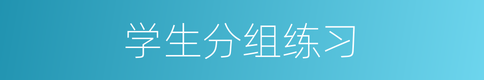 学生分组练习的同义词