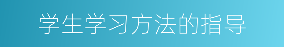 学生学习方法的指导的同义词