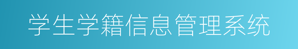 学生学籍信息管理系统的同义词