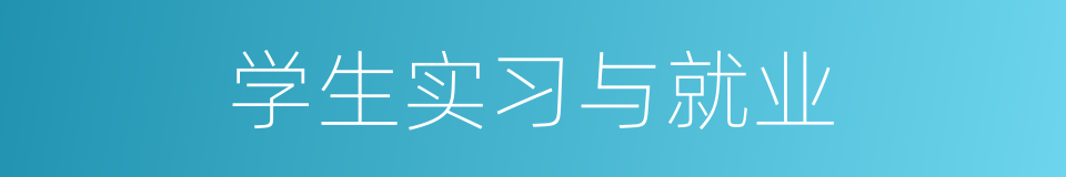 学生实习与就业的同义词