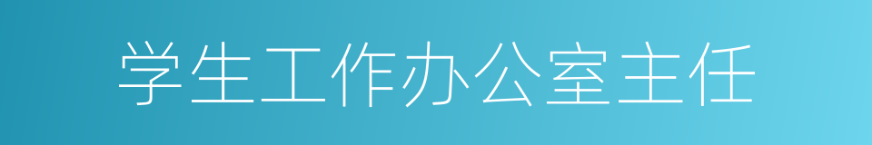 学生工作办公室主任的同义词