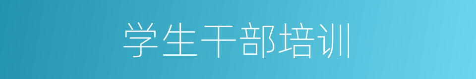 学生干部培训的同义词