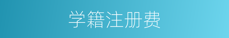 学籍注册费的同义词