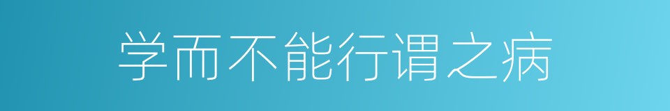学而不能行谓之病的同义词