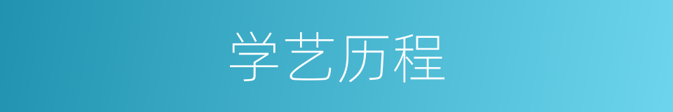学艺历程的同义词