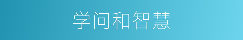 学问和智慧的同义词